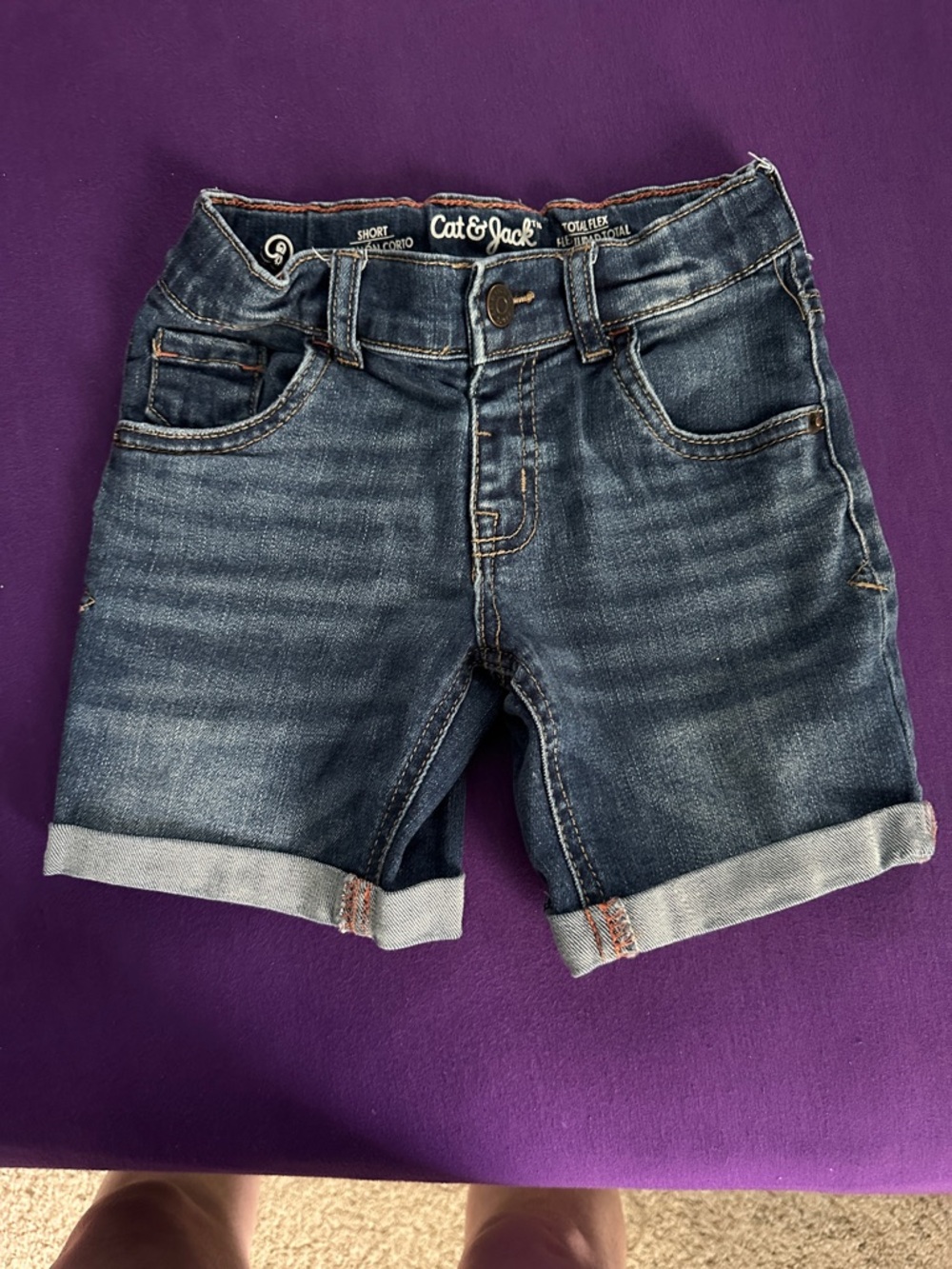 Cat & Jack Dark Blue Rolled Hem Denim Shorts Boys 4T